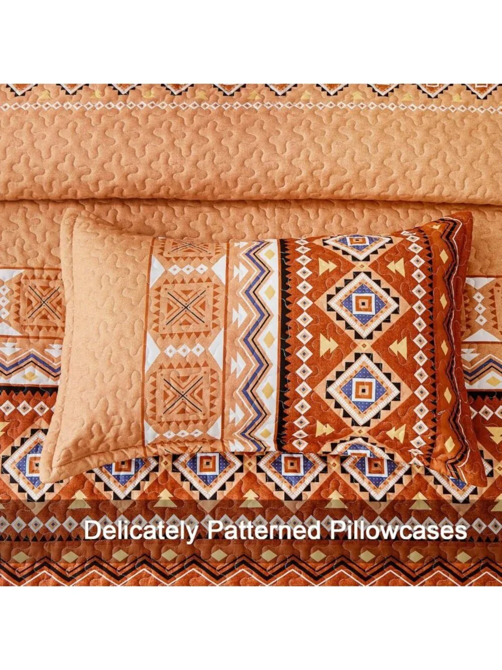 California King Quilt Set - Orange Fall Bedspread for Thanksgiving Decor